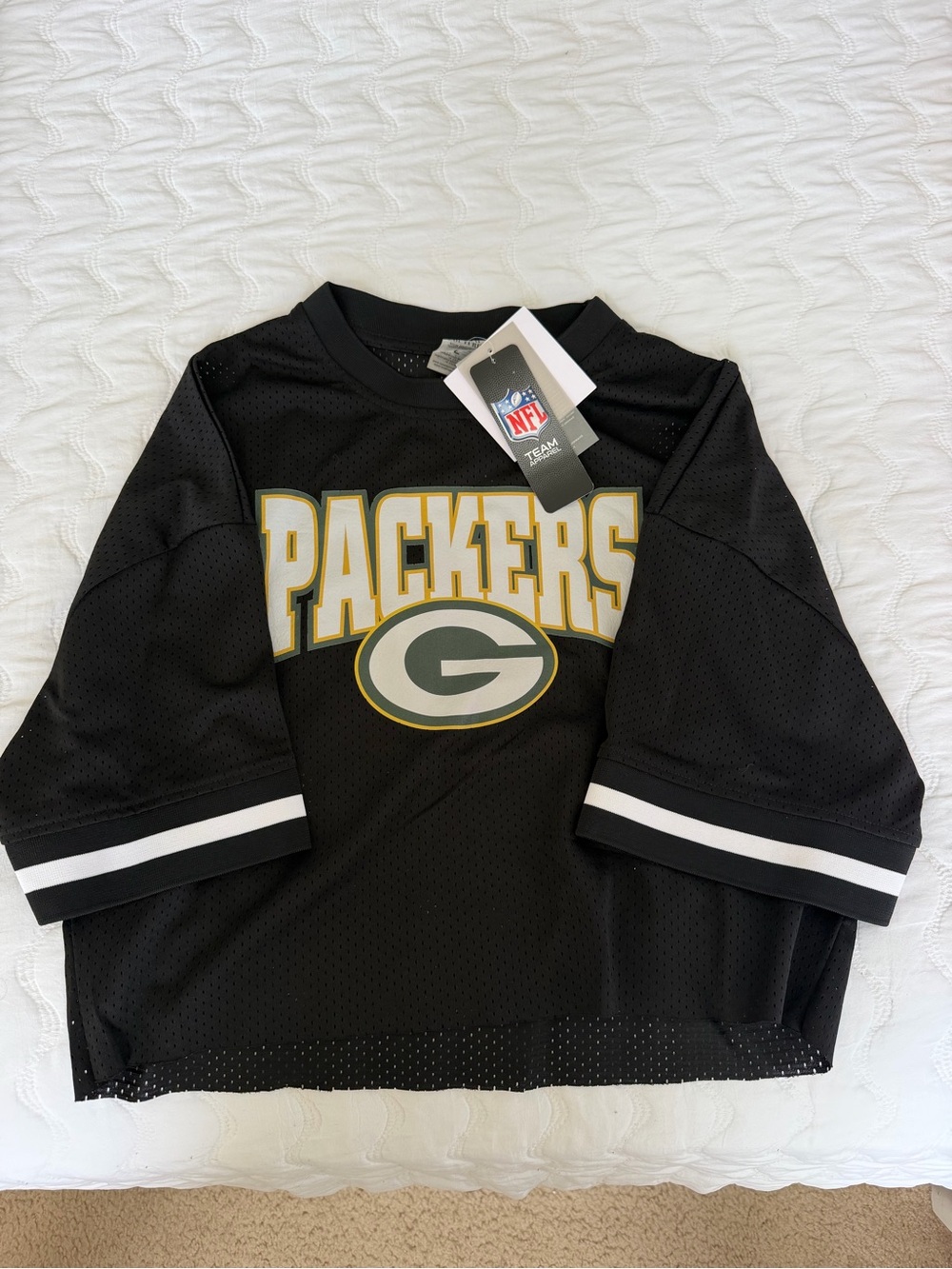 NFL Green Bay Packers Black Jersey Crop Top